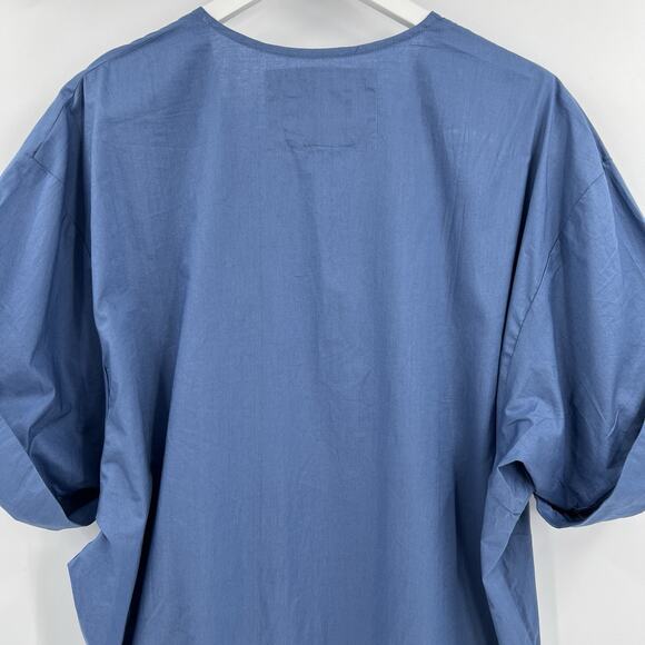 Humanoid Prim V-Neck Maxi Dress Steel Blue Soft 100% Cotton Slit Size XL NWT - Picture 7 of 10